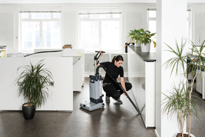 Advance SC100, Floor Sweeper-Scrubber, 12", .8 Gallon, Electric, Forward and Reverse, Cylindrical, 3 Year Warranty