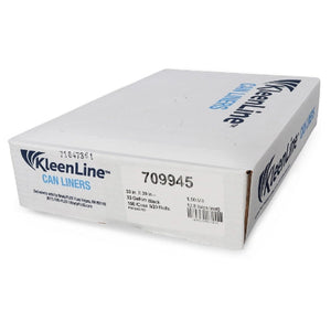 KleenLine Can Liner 33x39 1.5 MIL Black, 33 Gallon Capacity, 5 rolls of 20 liners, 100 Count
