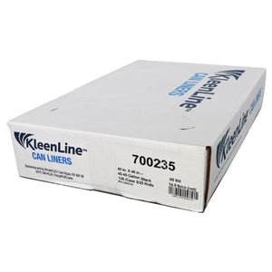 KleenLine Can Liner 40x46 0.95 MIL Black, 40-45 Gallon Capacity, 5 rolls of 25 liners, 125 Count