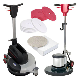 Burnish & Buff System: High-Speed Burnisher, Dual-Speed Buffer & Pads