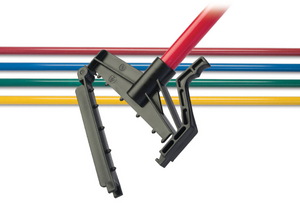 Quick-Release Mop Handles, Available in 4 Different Colors, 60" Fiberglass, Flexible Hinge, Gripper Teeth, 12 Per Case