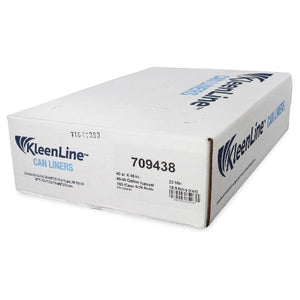 KleenLine Can Liner 40x48 22 MIC Clear, 40-45 Gallon Capacity, 6 rolls of 25 liners, 150 Count
