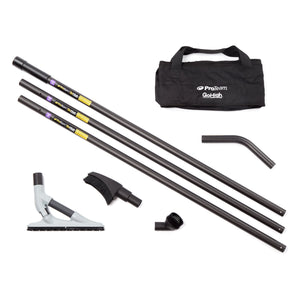 ProTeam GoHigh Standard 107851 kit: 3 carbon fiber poles, ProBlade, 135-degree bend, pipe tool, round brush, and bag