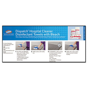 Dispatch Cleaner Disinfectant Towels With Bleach, 1-ply, 9 X 10, Unscented, White, 60/pack, 12 Packs/carton