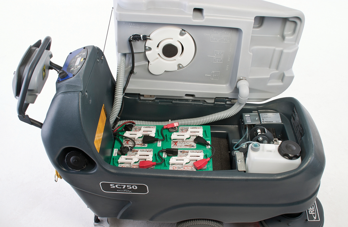 Advance SC750,  Walk Behind Floor Scrubber, 28", 21 Gallon, Battery, Self Propel, Disk, 3 Year Warranty