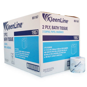 KleenLine 1957 2-Ply Bath Tissue FSC 96 Rolls, 500 Sheets Per Roll