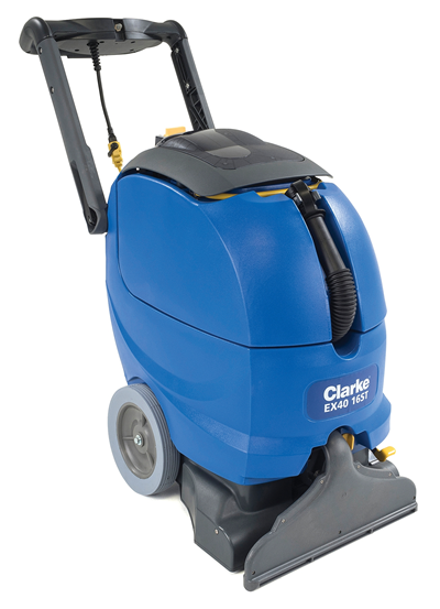 Clarke EX40 16ST & 18LX, Carpet Extractor, 9 or 12 Gallon, 16 or 18", Pull Back or Forward/Reverse, 3 Year Warranty