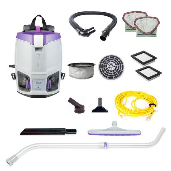 ProTeam GoFit 3QT Backpack Vacuum with 107100 Telescoping Wand Kit