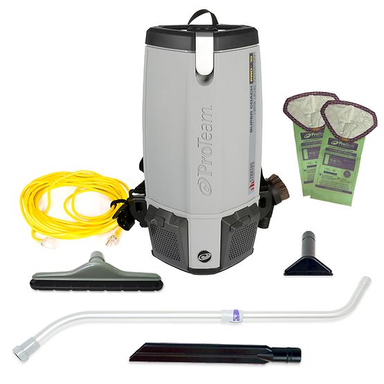 Proteam Stratus Super Coach Pro, Backpack Vacuum, 10QT, 12lbs, Electric, With Tools, HEPA, 3 Year Warranty, 107473