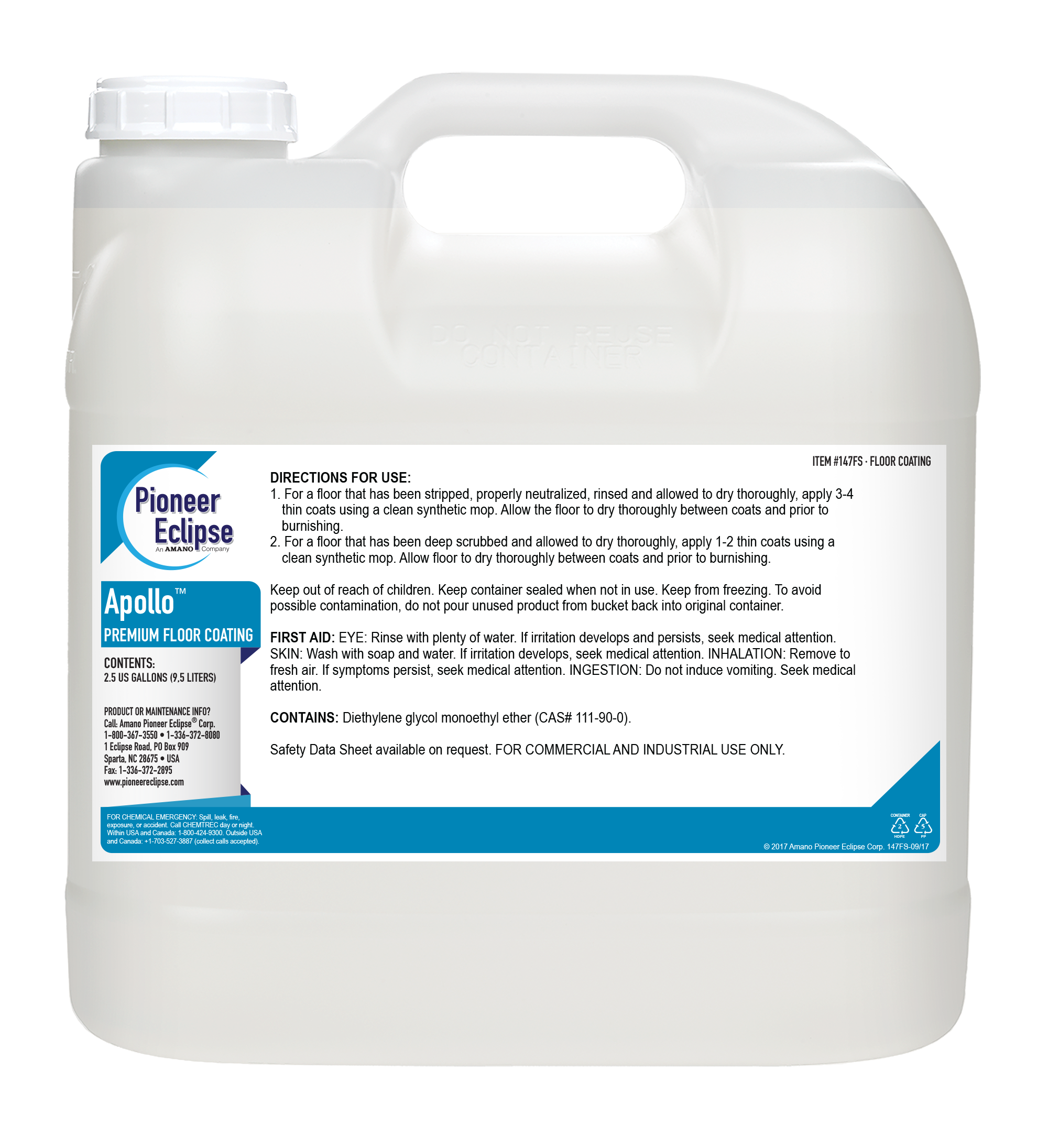 147FS | Pioneer Eclipse Apollo™ | High Solids Floor Coating | 2 X 2.5 Gallons