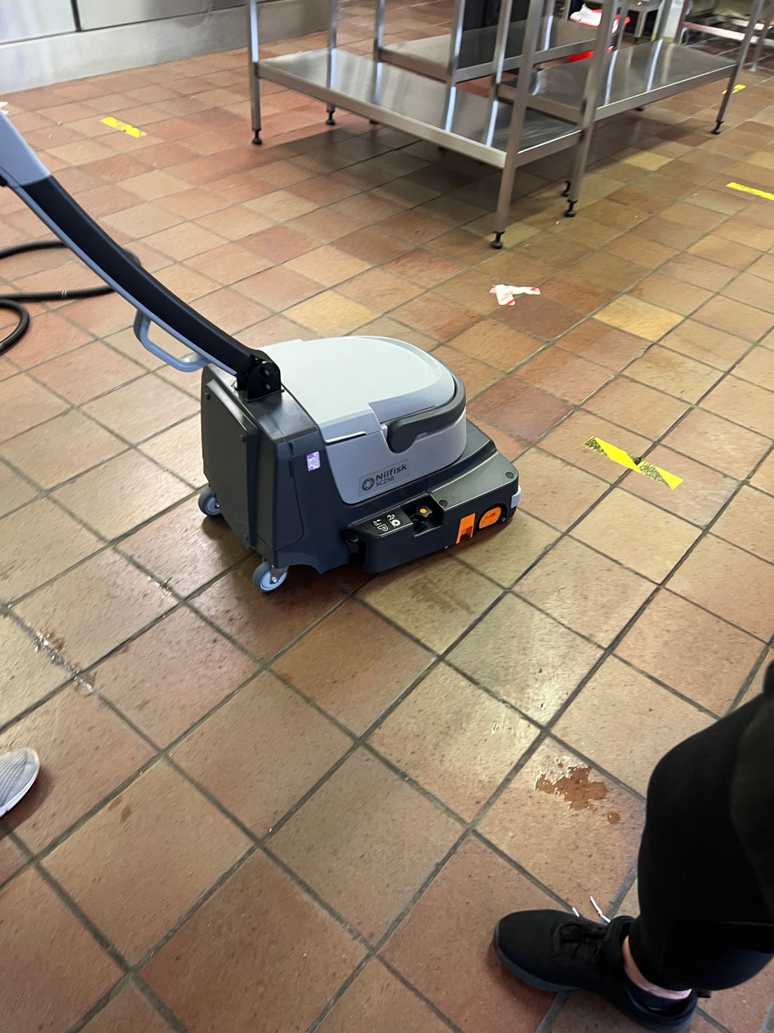 Advance SC250, Floor Sweeper-Scrubber, 13", 1.6 Gallon, Brush Assisted, Lithium, Cylindrical, 3 Year Warranty