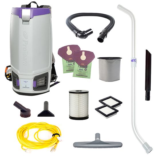 107767 | Proteam GoFit 6 HEPA | Backpack Vacuum | 10 QT | 13.3lbs | Xover Kit | 3 Year Warranty