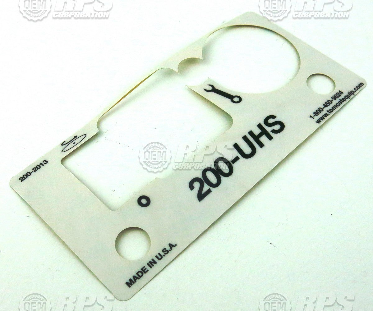 FactoryCat/Tomcat 200-2013, Decal,200 Control Panel,Top