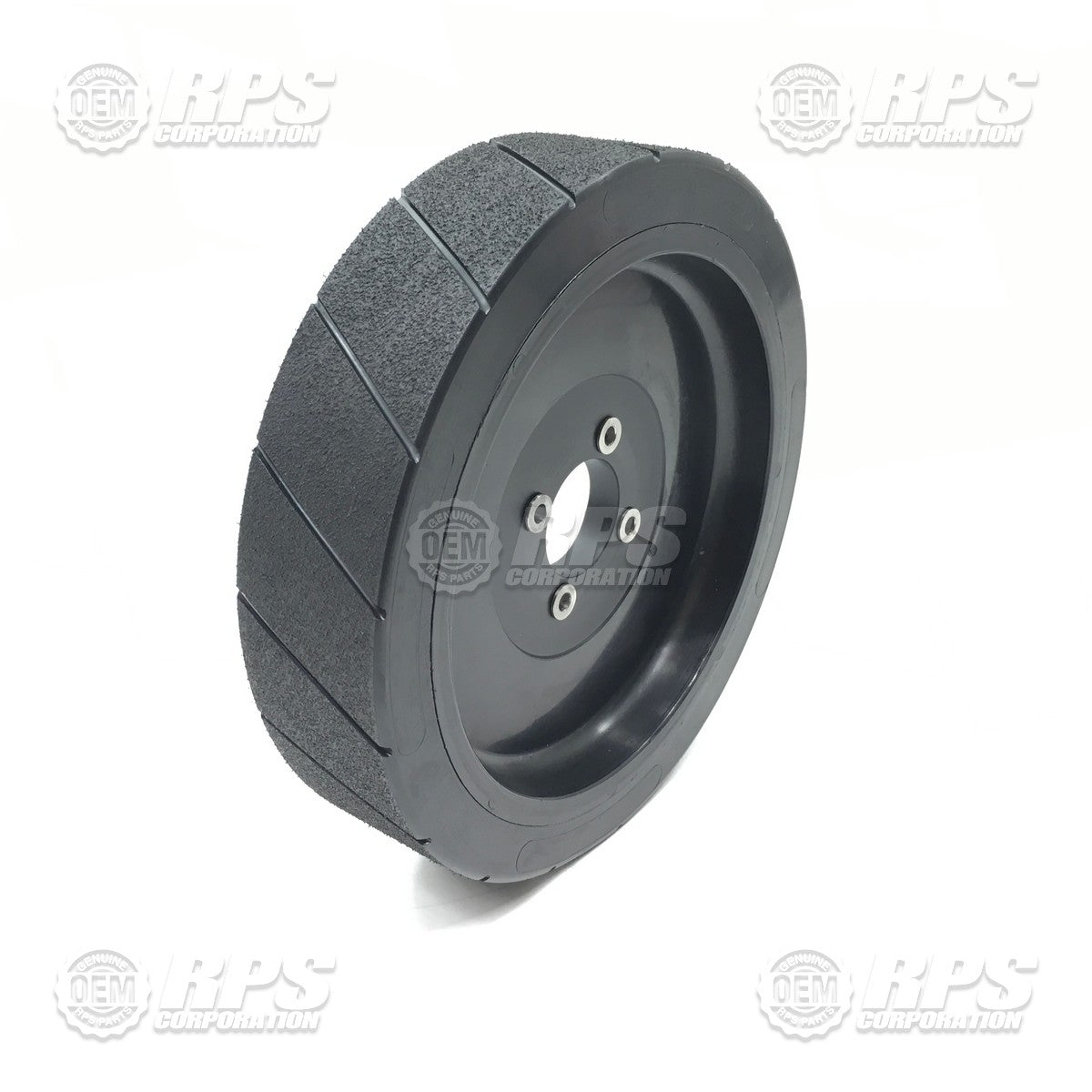 FactoryCat/Tomcat 253-6199D, Wheel Assembly,Black,Poly,12" Plastic Hub, X-Groove (Kit)