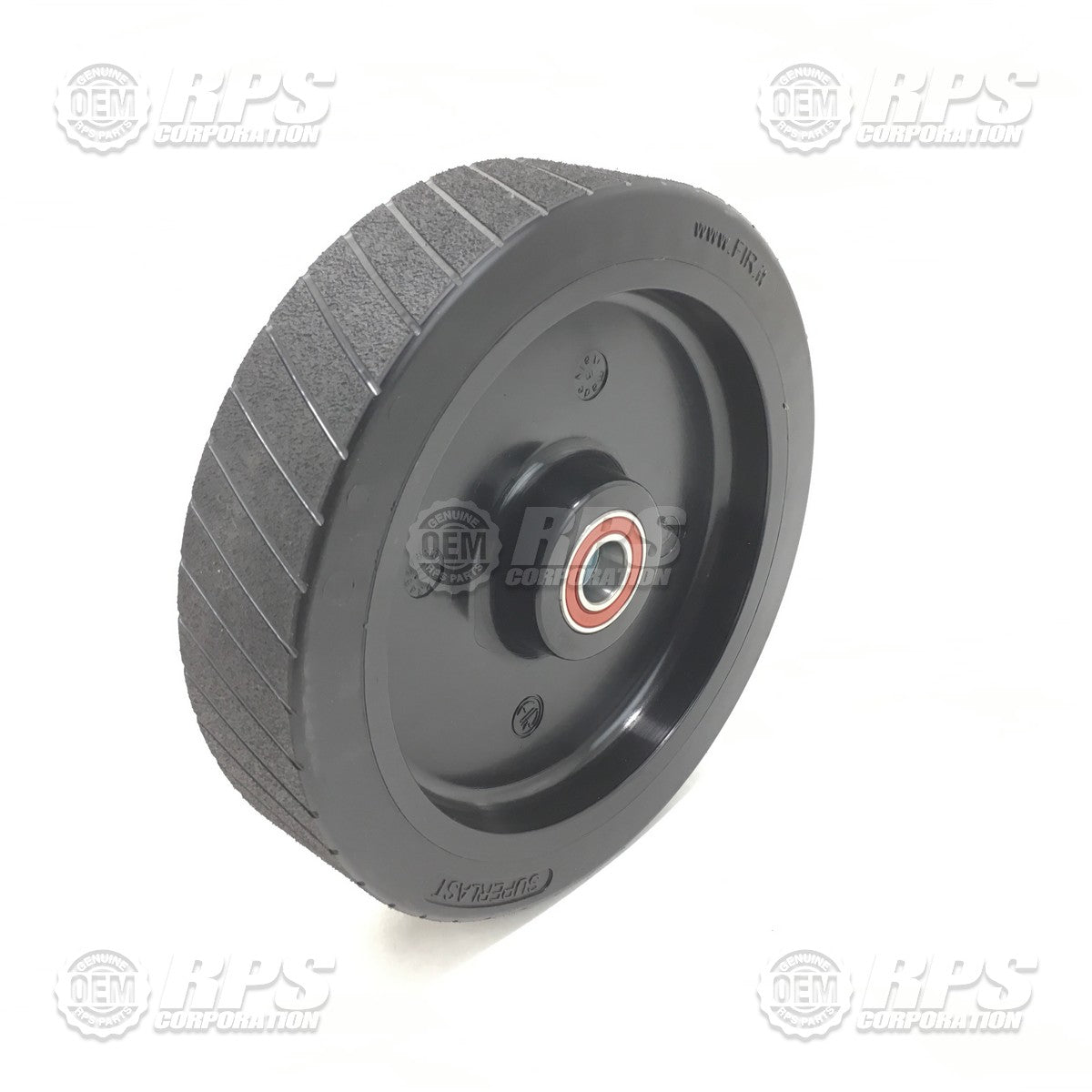 FactoryCat/Tomcat 600-6185G, Wheel Assembly,Rear,Poly,2.7"W Black Poly, 65 ShA, Grooved