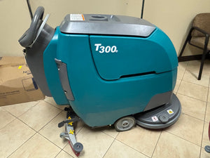 Refurbished Tennant T300e, 20" Walk Behind Disk Floor Scrubber, Battery, Pad Assist, 3/1/1 Warranty, Quick Ship