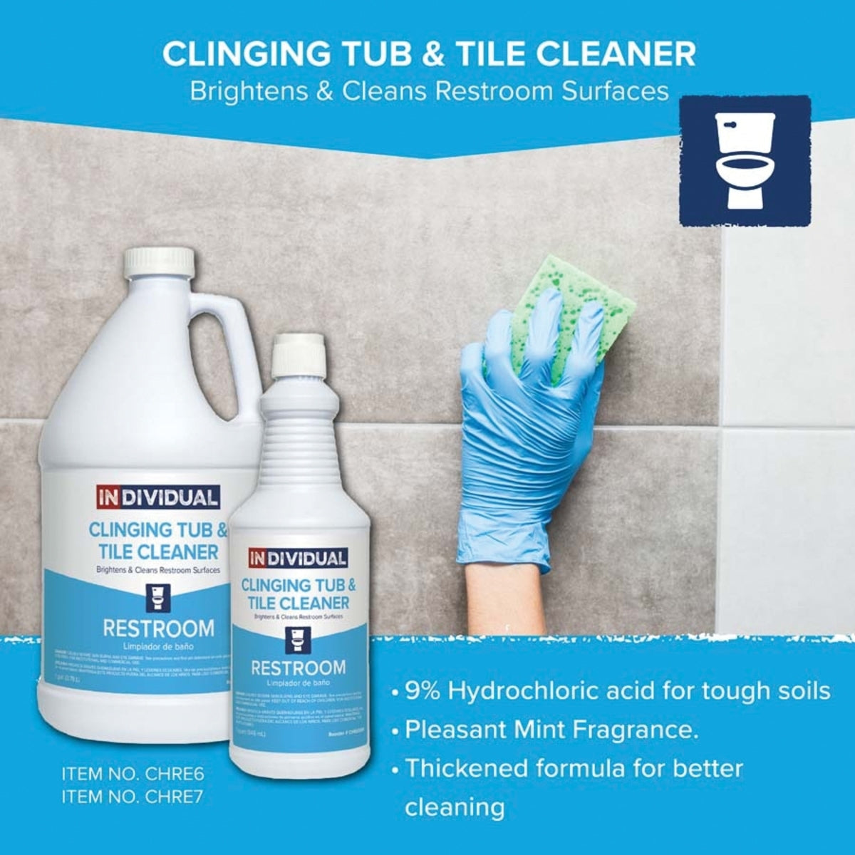 Clinging Tub and Tile Cleaner | Individual CHRE0006 | 12 Per Case