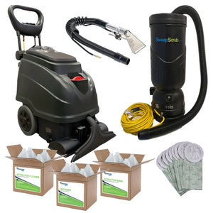 Carpet Care & Dry Bundle: Extractor, HEPA Backpack Vacuum, Upholstery Tool & Bags