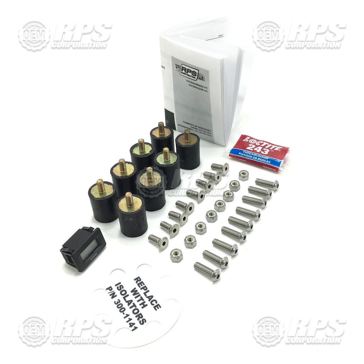 FactoryCat/Tomcat EDGE-7210, Iso Kit 28" DC Scrubber  (8) Includes Hardware