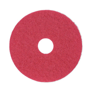 Buffing Floor Pads, 14" Diameter, Red, 5/carton