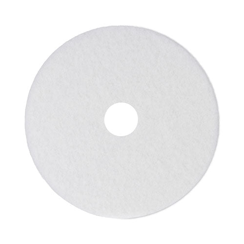 Polishing Floor Pads, 14" Diameter, White, 5/carton
