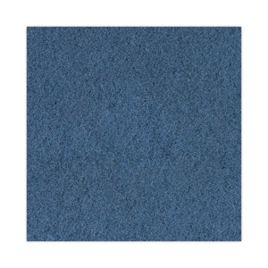 Scrubbing Floor Pads, 17" Diameter, Blue, 5/carton