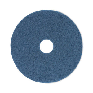 Scrubbing Floor Pads, 17" Diameter, Blue, 5/carton