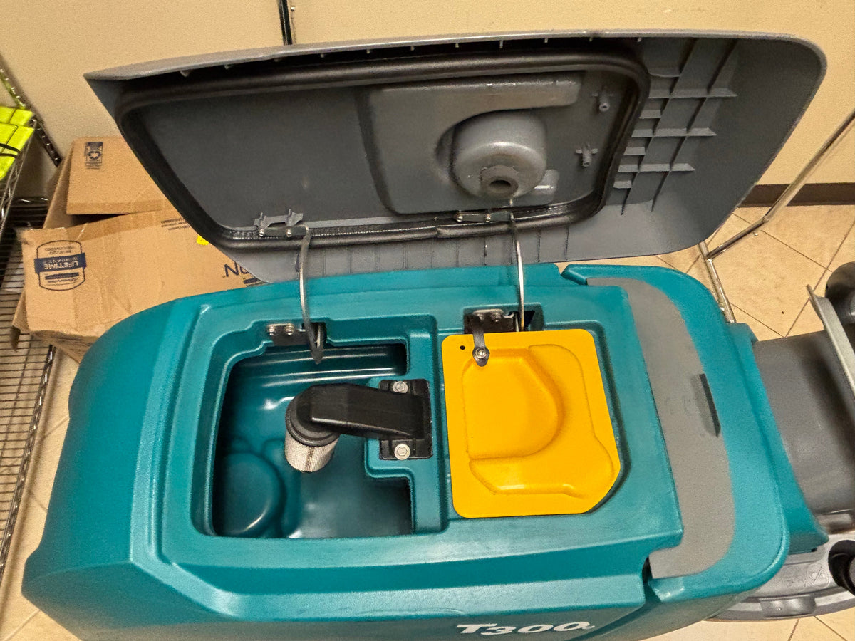 Refurbished Tennant T300e, 20" Walk Behind Disk Floor Scrubber, Battery, Pad Assist, 3/1/1 Warranty, Quick Ship