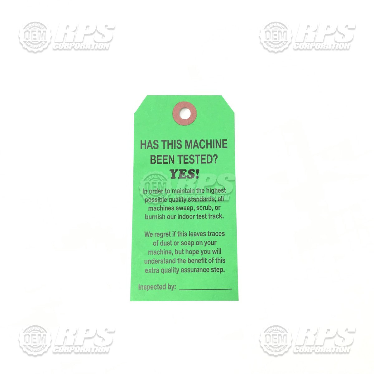 FactoryCat/Tomcat H-19441, Printed Green Tag
