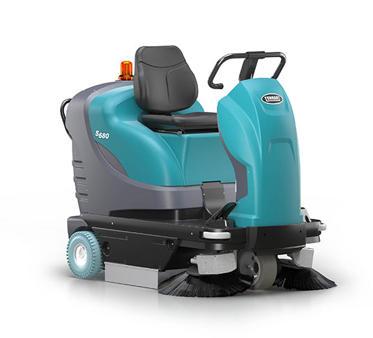 Tennant S680, Floor Sweeper, 42", 18.7 Gallon Hopper, Ride-On, Battery, Dual Side Brushes, 2 Year Warranty