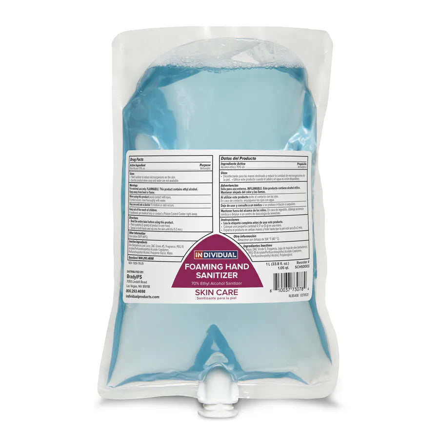 Hand Sanitizer, Alcohol Foaming, Case of 6 X 1000 ML, Dispenser Not Included