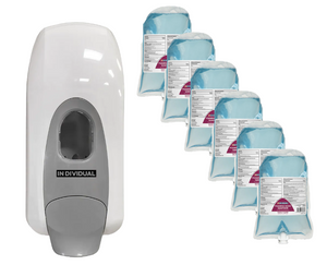 Hand Sanitizer, Alcohol Foaming, Case of 6 X 1000 ML, Includes White Dispenser