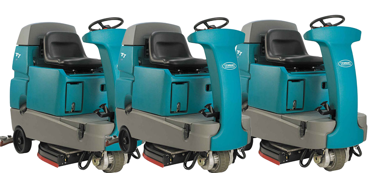 Refurbished Tennant T7 | 32" Ride-On Disk Floor Scrubber | Battery | 3 Pack