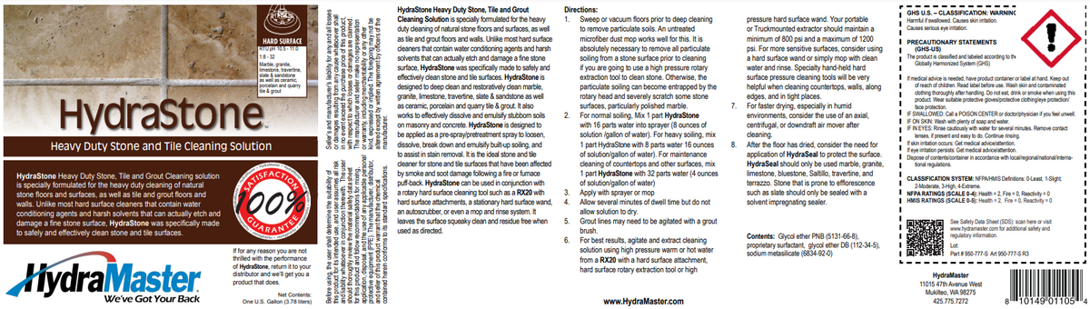 HydraMaster 950-777-B | HydraStone | 4 X 1 Gallon Case | PH 11.9-12.5