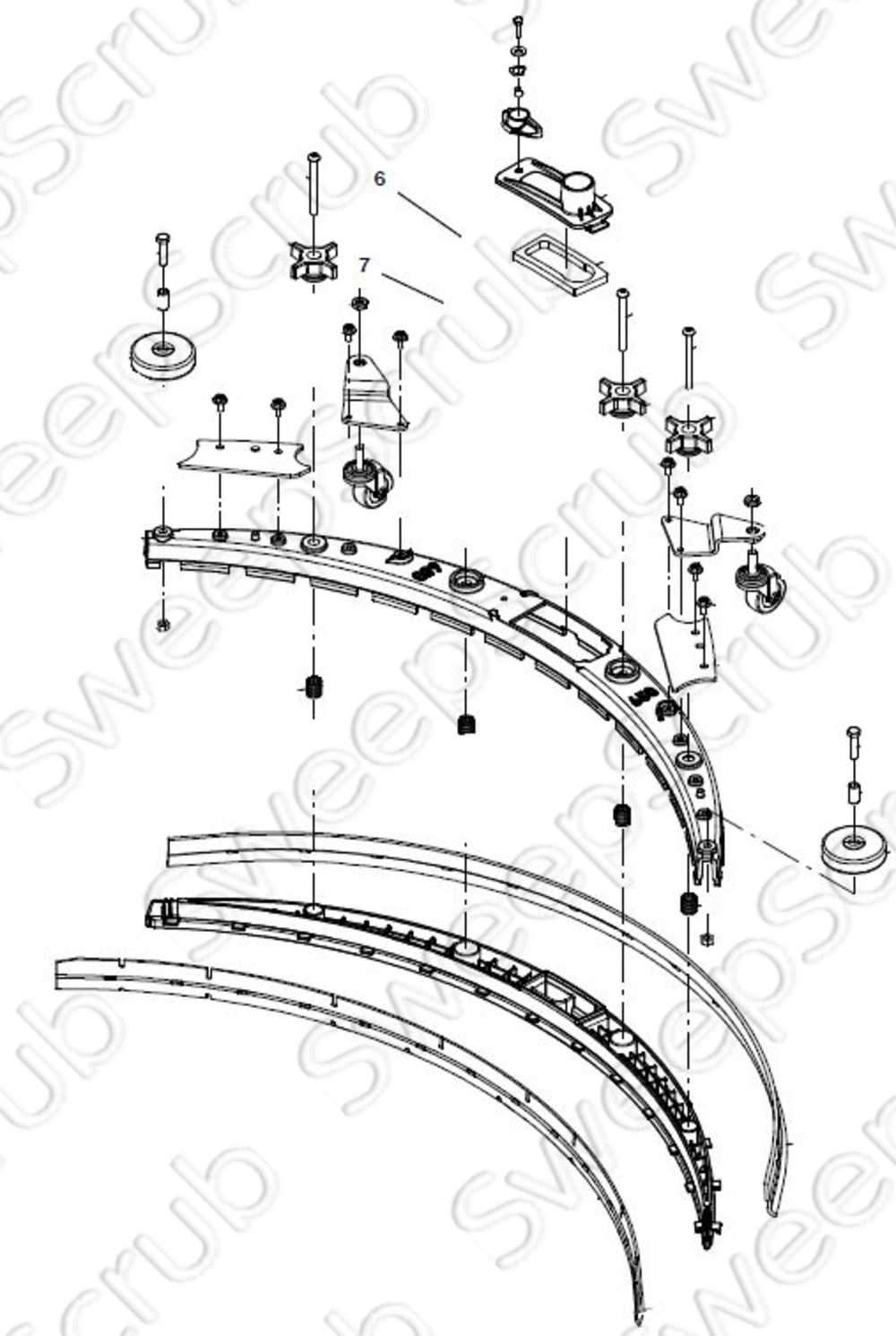 Tennant 9018626, 26" Squeegee Assembly