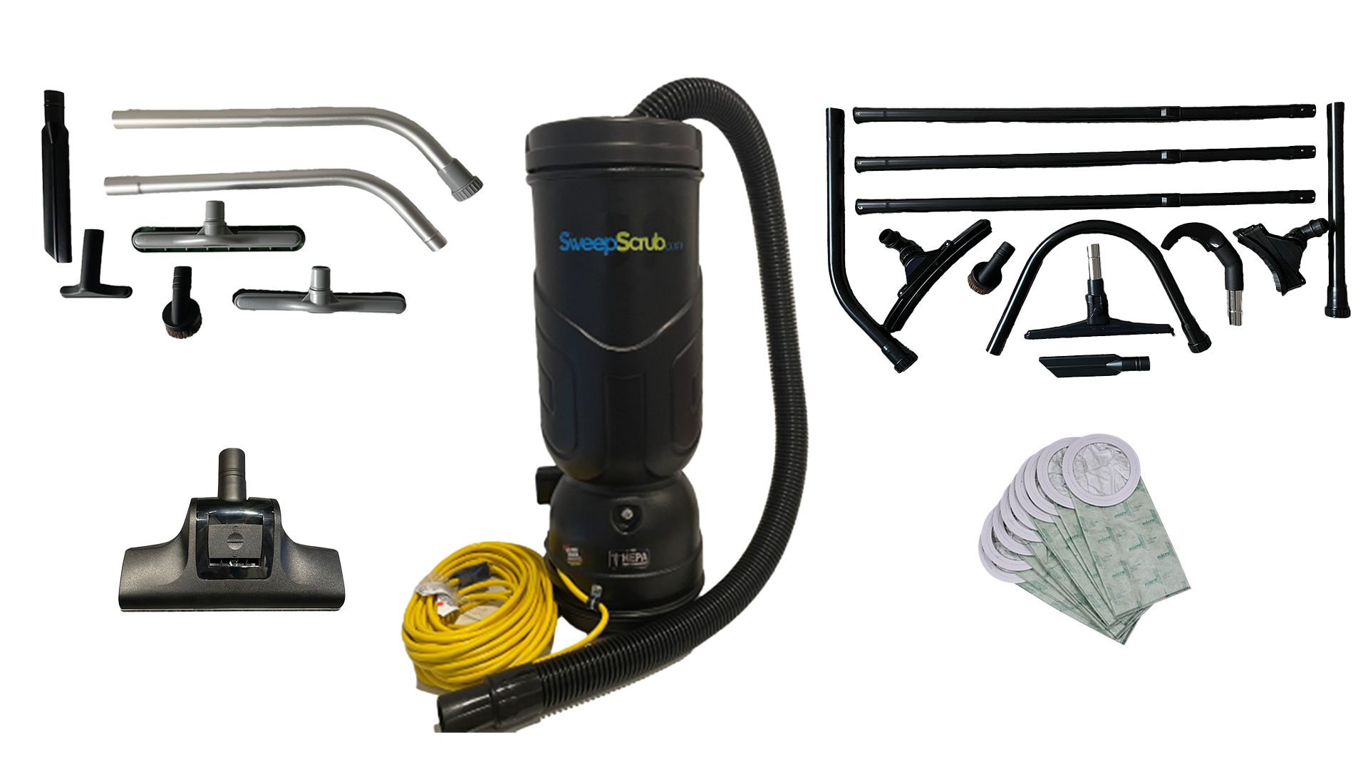 Backpack Vacuum Complete Kit | 10 QT | 11.8lbs | HEPA | 7 year Warranty
