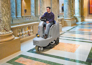 Advance Advolution 2710, Floor Burnisher, 27", 1600 RPMs, Ride On, Battery, Dust Control, 3 Year Warranty