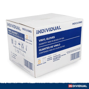 INDCLV3MD , Gloves, Medium Size, Clear, Powder-Free Vinyl Gloves, 3ML, QTY 1000