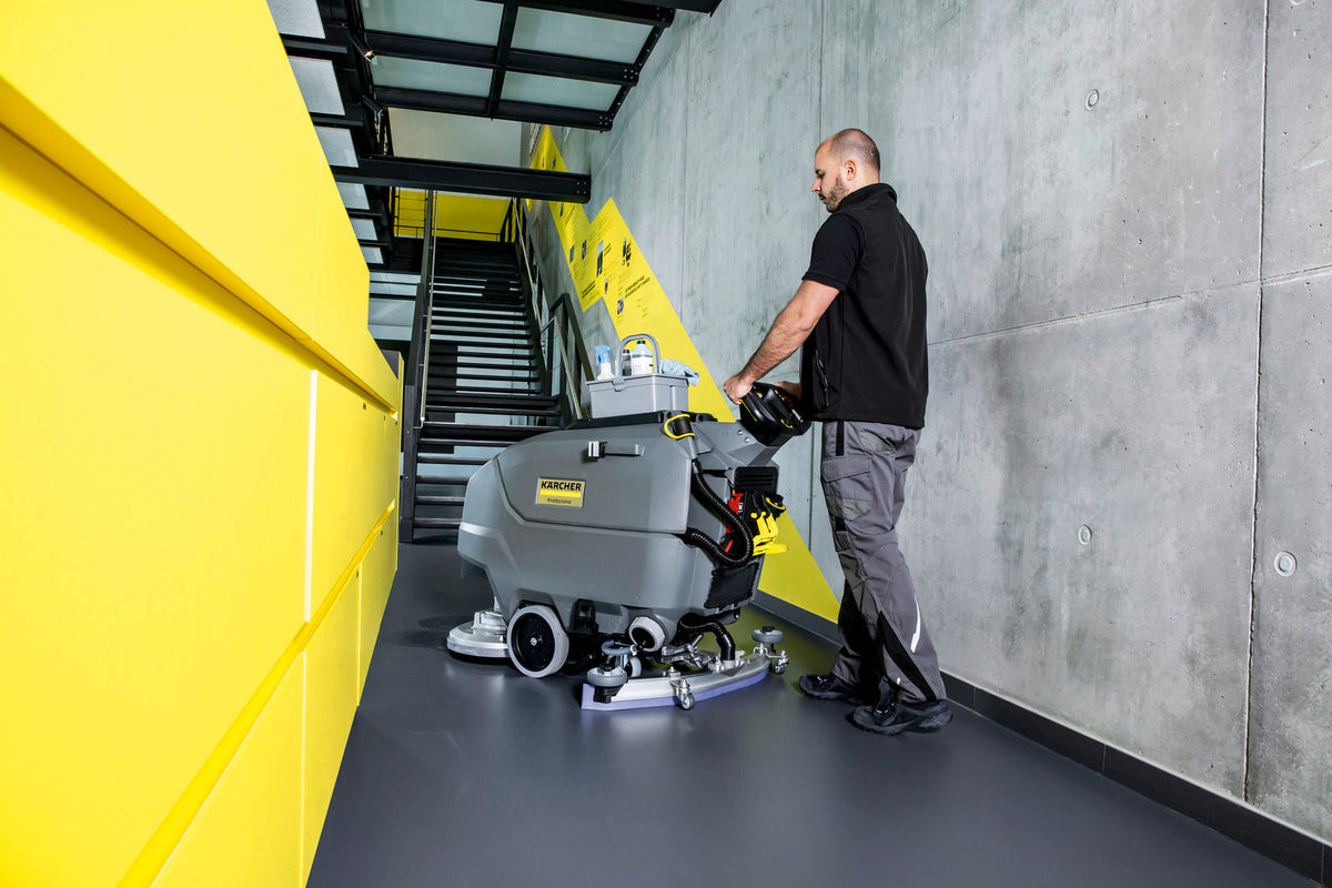 Karcher BD 70/75, Walk Behind Floor Scrubber, 28", 20 Gallon, Battery, Walk Behind, Self Propel, Disk, 3 Year Warranty