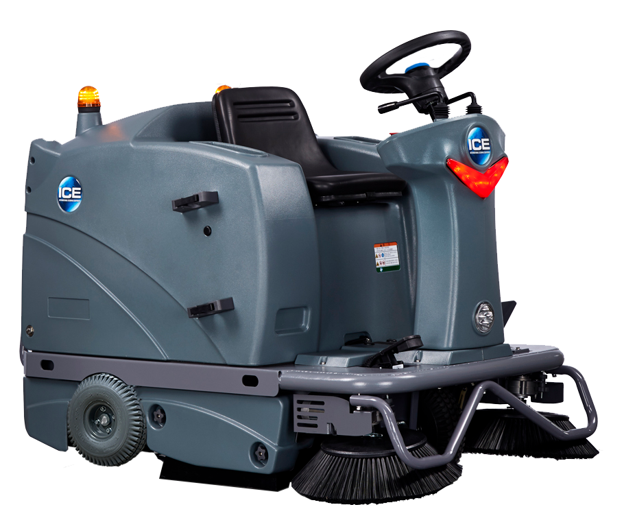 ICE iS1100L, Ride On Floor Sweeper, 44", 21 Gallon Hopper, 5/5/3 and Lifetime Lithium Battery Warranty