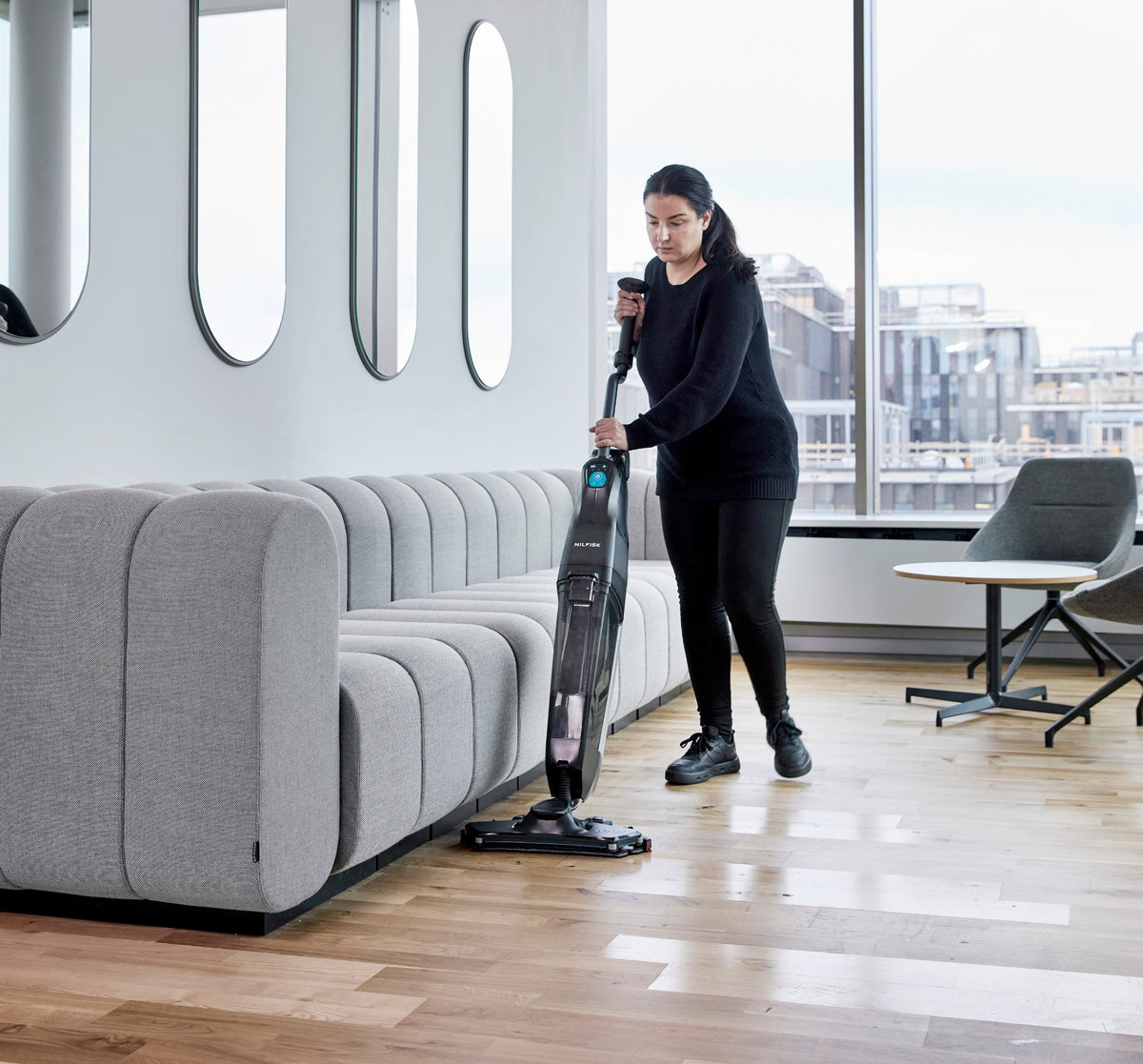 Nilfisk Dryft, Walk Behind Floor Scrubber, 15.4", .66 Gallon, Battery, Orbital, 3 Year Warranty, 58002002