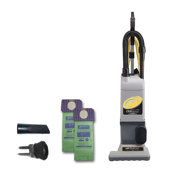 ProTeam® ProForce® 1200XP, Upright Vacuum, 12",  Bagged, Dual Motor, HEPA, With Tools, 3 Year Warranty, 107251