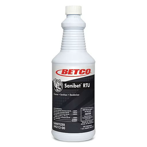 34212-00 | Betco Sanibet™ | RTU Sanitizer | 12 X 32 Ounce Bottles