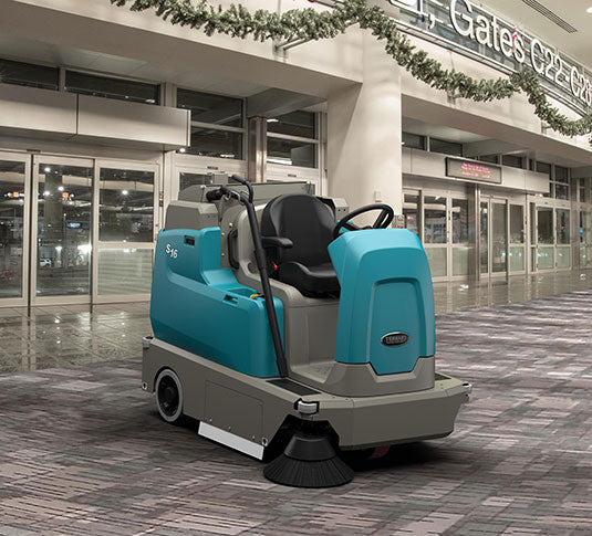 Tennant S16, Floor Sweeper, 46", 40 Gallon Hopper, Ride On, Battery, 3 Year Warranty