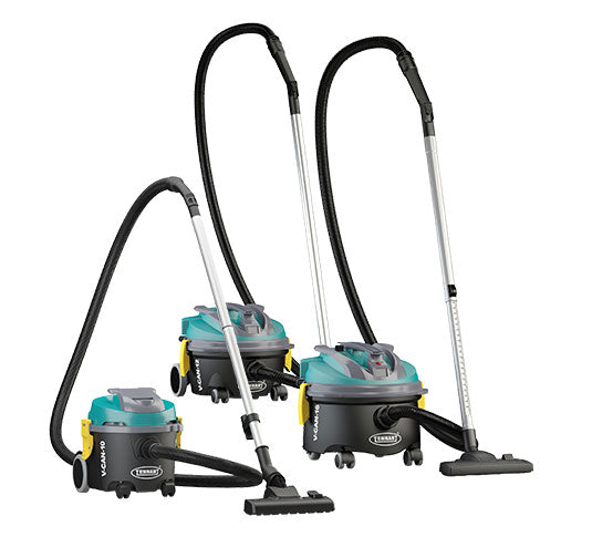 Tennant V-CAN-10 / V-CAN-12 / V-CAN-16,  Canister Vacuum,  2.6, 3.2, 4.2 Gallon,  Electric, With Tools, With or Without HEPA, 1 Year Warranty