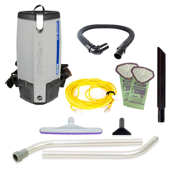 Proteam Jan-Pro Super Coach Pro 10, Backpack Vacuum, 10QT, 12lbs, Electric, With Tools, HEPA, 3 Year Warranty, 107357