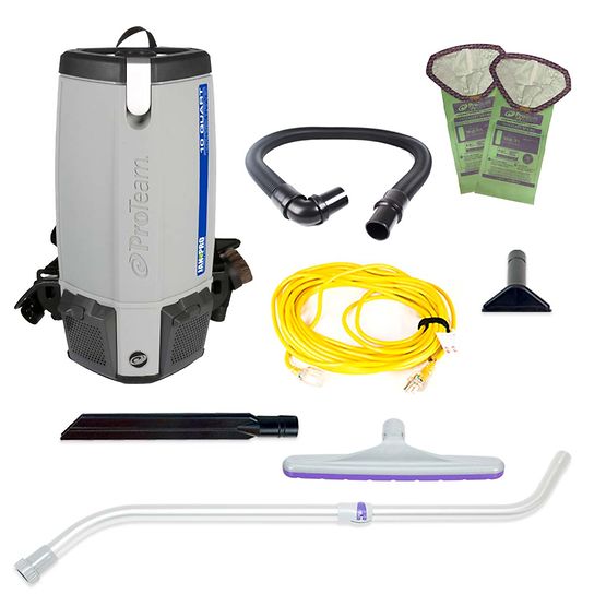 107358 | Proteam Jan-Pro Super Coach Pro 10 | Backpack Vacuum | 10QT | 12lbs | Electric | With Tools | HEPA | 3 Year Warranty