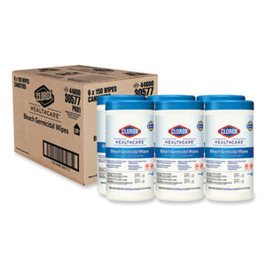 Clorox Healthcare® Bleach Germicidal Wipes (6" x 5" | 150 Wipe Canisters) - Case of 6