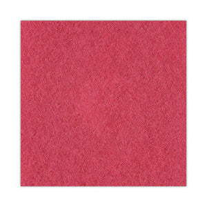 Buffing Floor Pads, 20" Diameter, Red, 5/carton