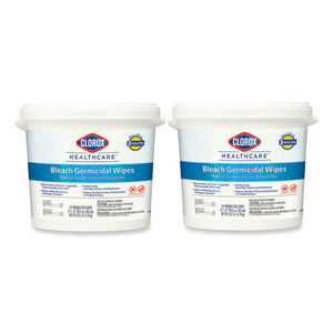 Bleach Germicidal Wipes, 1-ply, 12 X 12, Unscented, White, 110/canister, 2 Canisters/carton